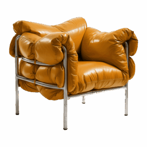 Living Room Accent Chair - brown, leather